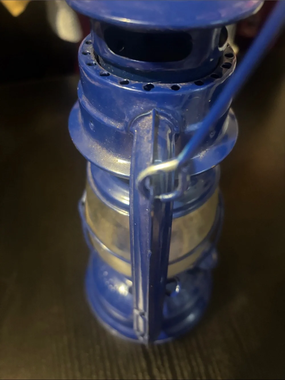 Bright Blue Metal Farmhouse Lantern - Home Accents